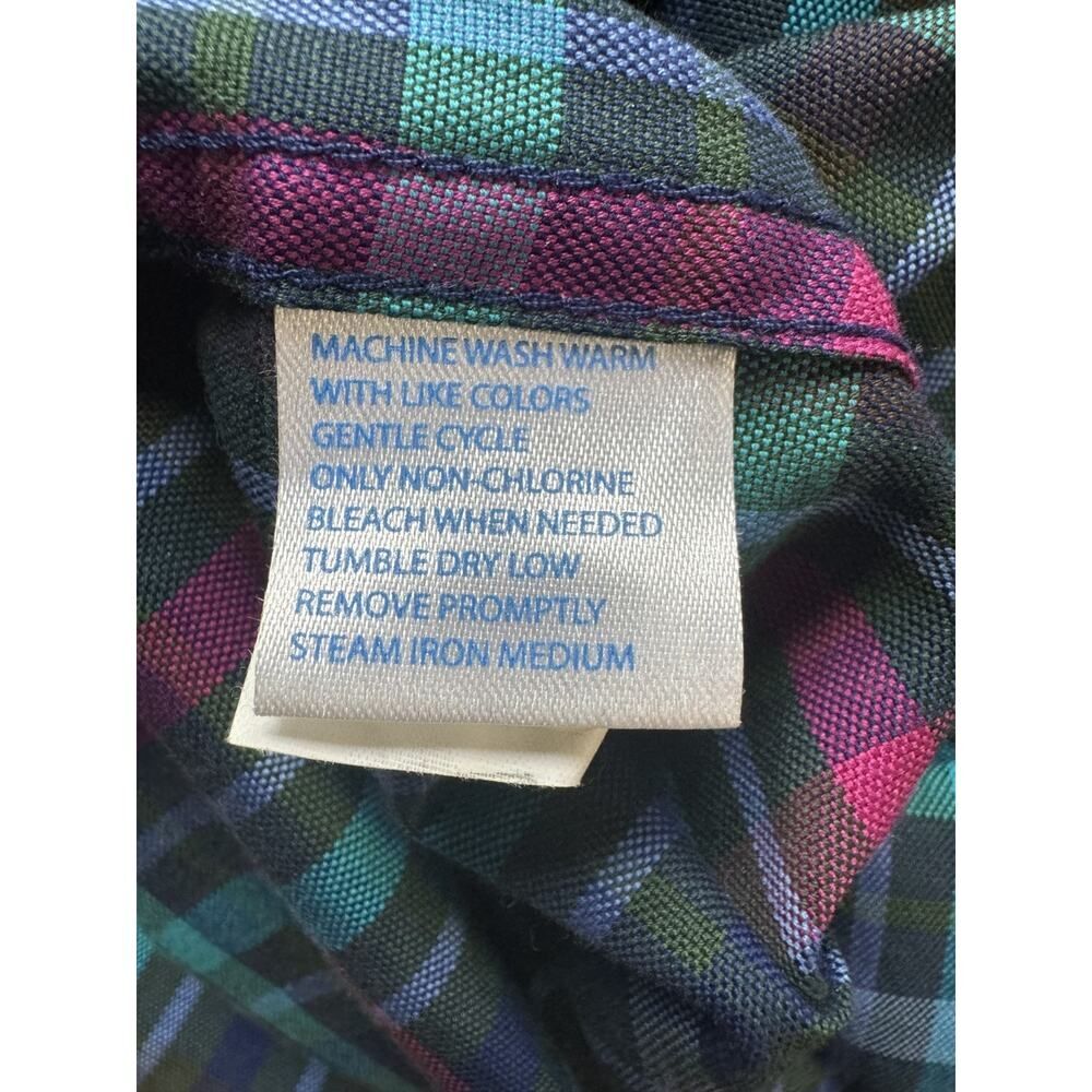 Southern Tide Button Down Shirt Classic Fit Plaid Blue Purple Green LG Cotton - Picture 8 of 9